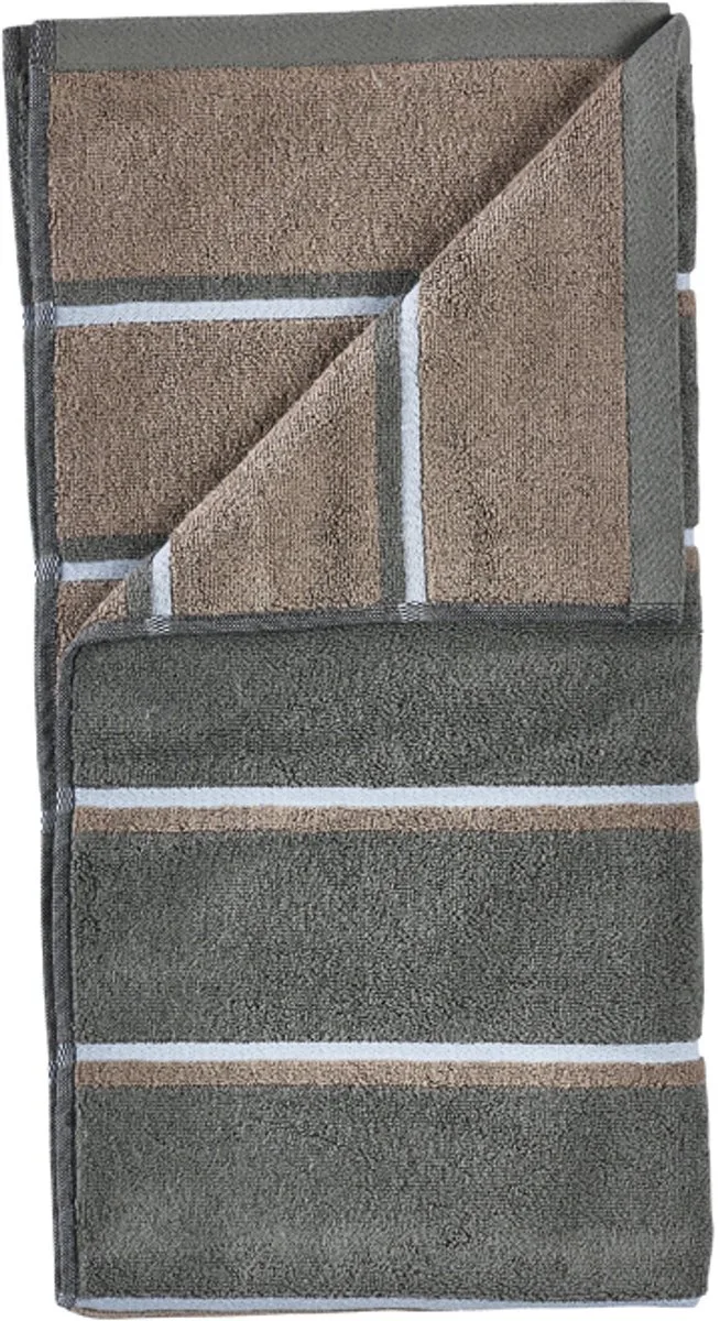 Sauna Handdoek 100 x 50 cm de Zone Denmark en Olive Green/Taupe/Blue Fog – photo du produit