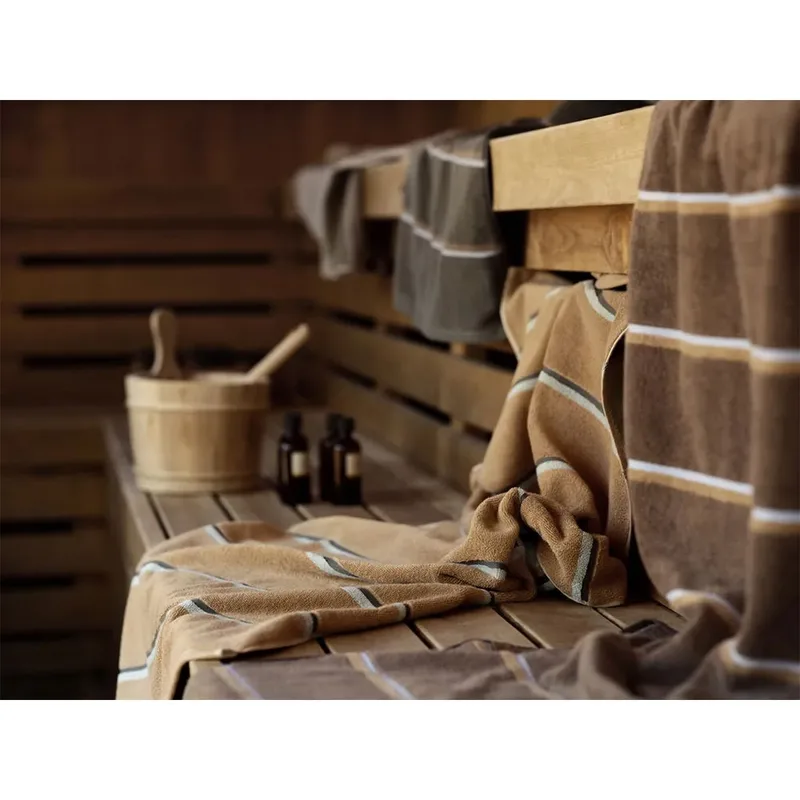 Sauna Handtuch Taupe-camel-sky blue, 70x140 cm de Zone Denmark – photo du produit 3 sur 4