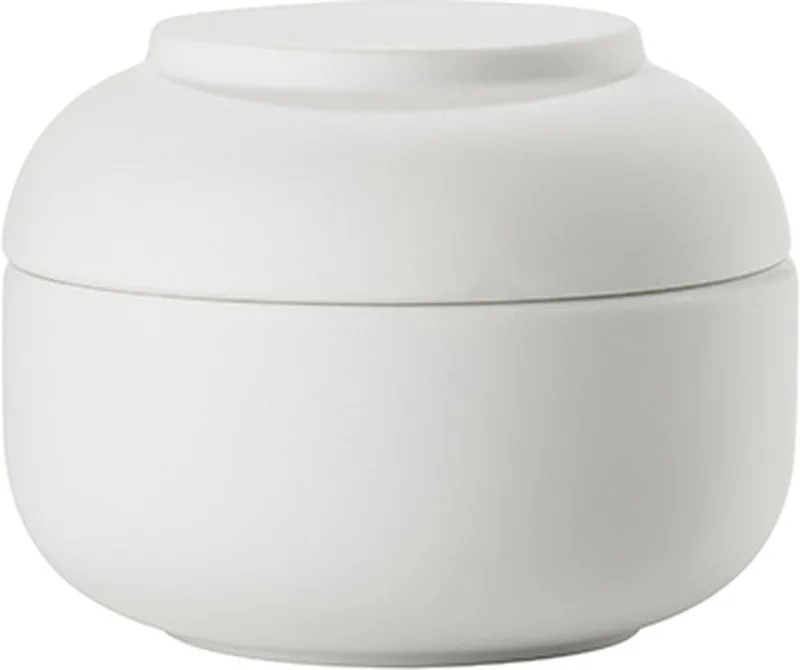 Sensu Badkamer Beker met Deksel - Toilet & Badkamer Accessoires voor Wattenschijfjes, Make-up of Sieraden - 10 x 7,5 cm - Wit by Zone Denmark in White – product photo
