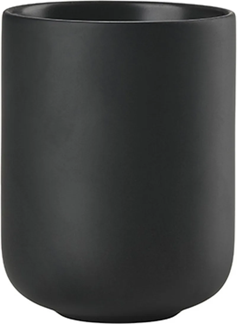 Sensu Tandenborstelbeker - Beker voor Tandenborstels - Tandenborstelhouder - Toilet & Badkamer Accessoires - 9,5 x 7,4 cm - Zwart by Zone Denmark in Black – product photo