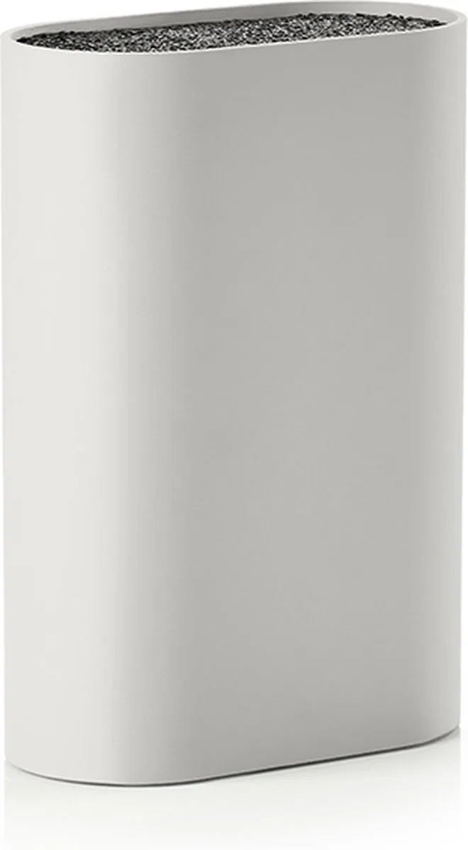 Singles Messenblok - Mes Houder - Universeel - 17 x 9 x 24 cm - kunststof - koken - keuken - keukenmesassecoires - ovaal van Zone Denmark in Warm Grey – productfoto