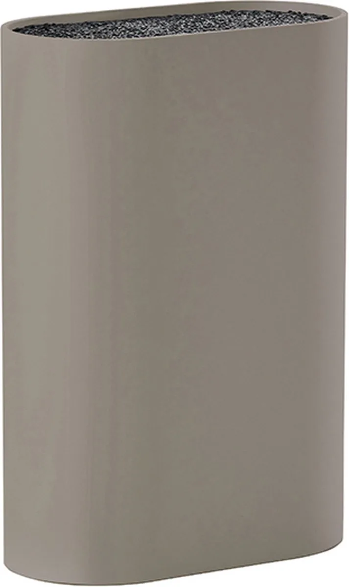 Singles Messenblok - Mes Houder - Universeel - 17 x 9 x 24 cm - kunststof - koken - keuken - keukenmesassecoires - ovaal de Zone Denmark en Taupe – photo du produit