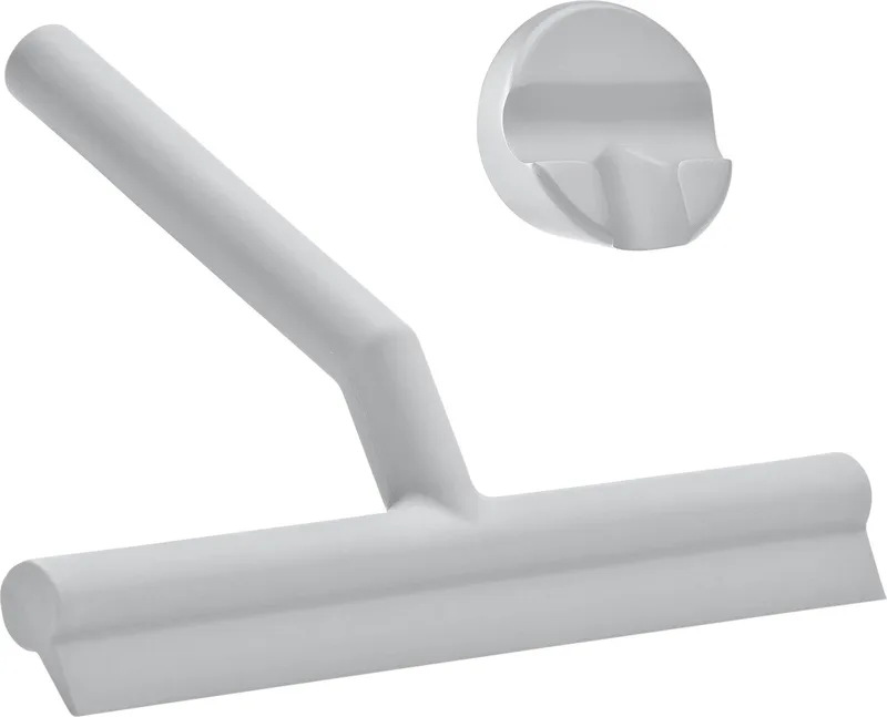 Solo Douchewisser – Wisser douche met Houder – Zelfklevende Ophanghaak – Trekker douche Silicone – Badkamer Accessoire – Anti-roest Design – (grijs) – 21 x 17 x 3,5 cm de Zone Denmark en Soft Grey – photo du produit