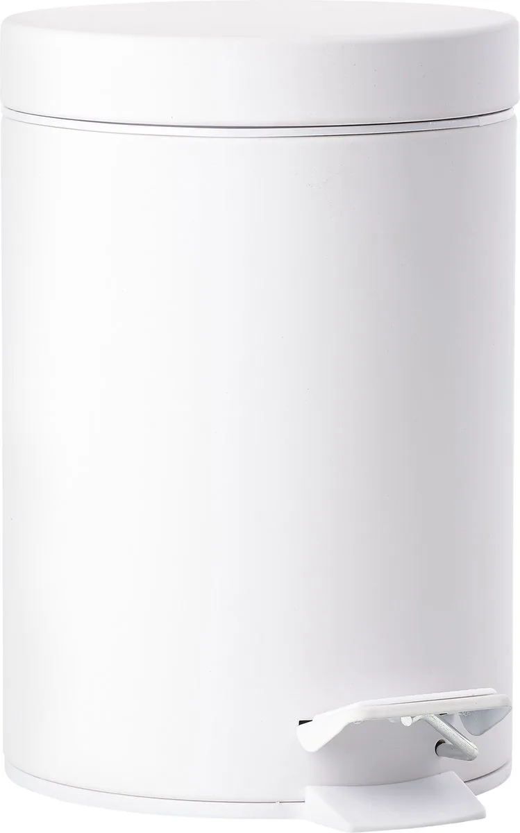 Solo Pedaalemmer - Prullenbak Badkamer - Afvalemmer Klein - Toilet & Badkamer Accessoires - Staal - 3 liter - 25 x 17 cm - Wit by Zone Denmark in White – product photo