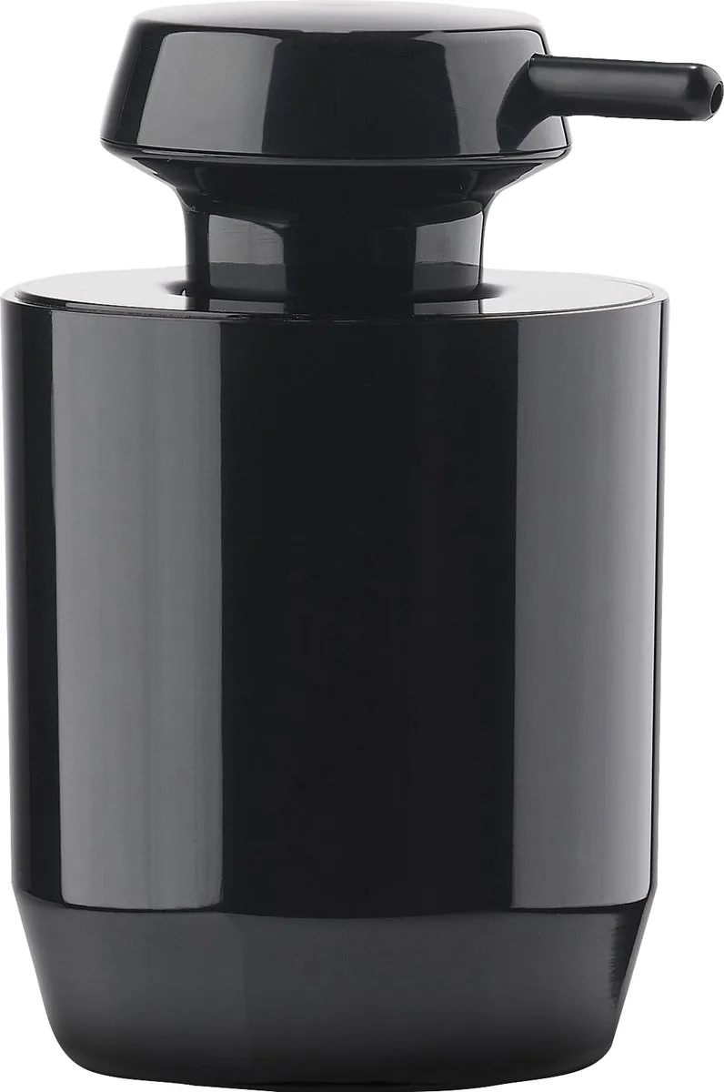 Suii Zeepdispenser - Zeeppompje Vrijstaand - Zeeppomp voor Badkamer, Keuken & Toilet - Toilet & Badkamer Accessoires - 200 ml - 12,4 x 7,8 cm - Wit by Zone Denmark in Black – product photo
