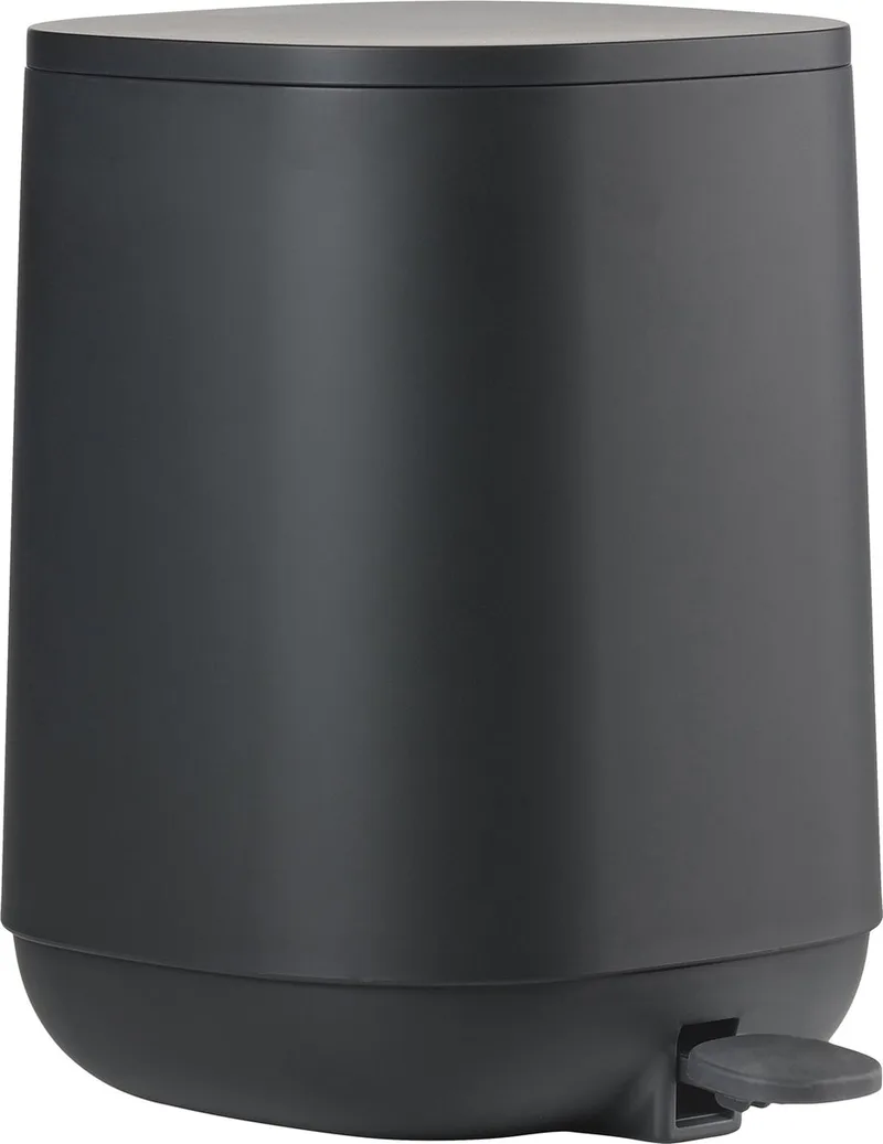 Time Pedaalemmer - Prullenbak Badkamer Softclose - Afvalemmer Klein - Toilet & Badkamer Accessoires - Kunststof - 3 liter - 27,5 x 20,8 cm - Zwart van Zone Denmark in Black – productfoto