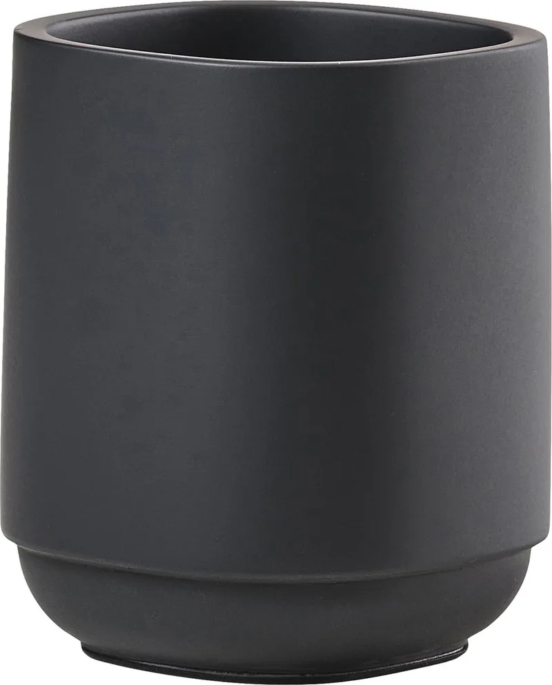 Time Tandenborstelbeker - Beker voor Tandenborstels - Tandenborstelhouder - Toilet & Badkamer Accessoires - 9,8 x 8 cm - Zwart van Zone Denmark in Black – productfoto