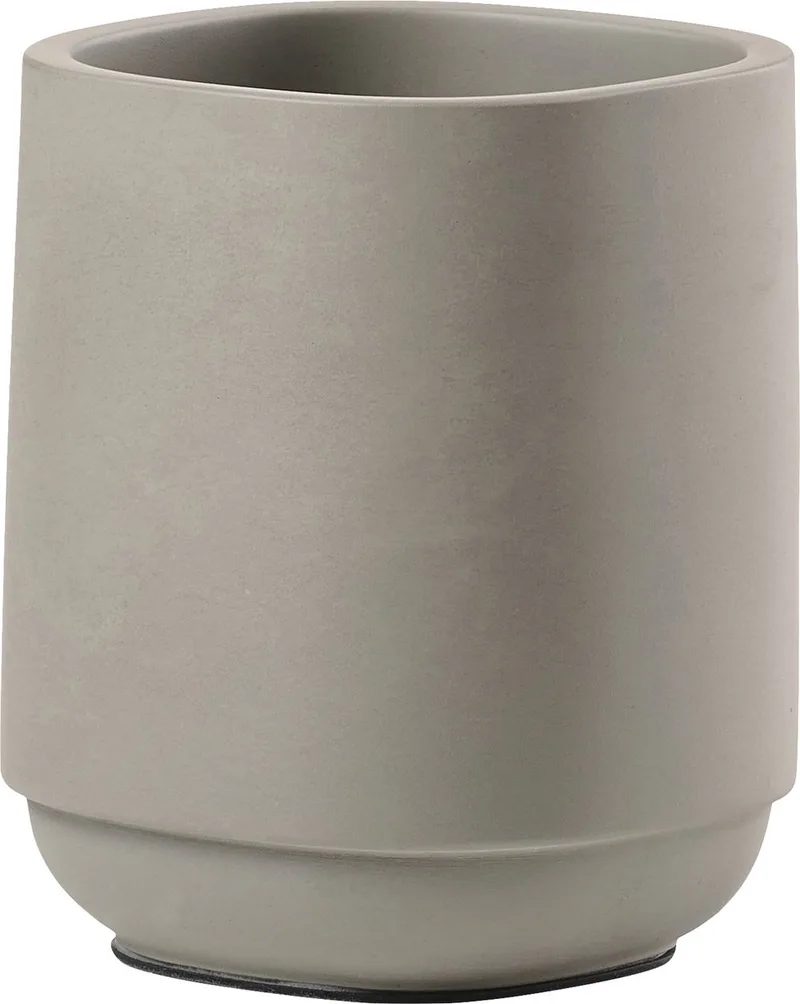 Time Tandenborstelbeker - Beker voor Tandenborstels - Tandenborstelhouder - Toilet & Badkamer Accessoires - 9,8 x 8 cm by Zone Denmark in Concrete – product photo