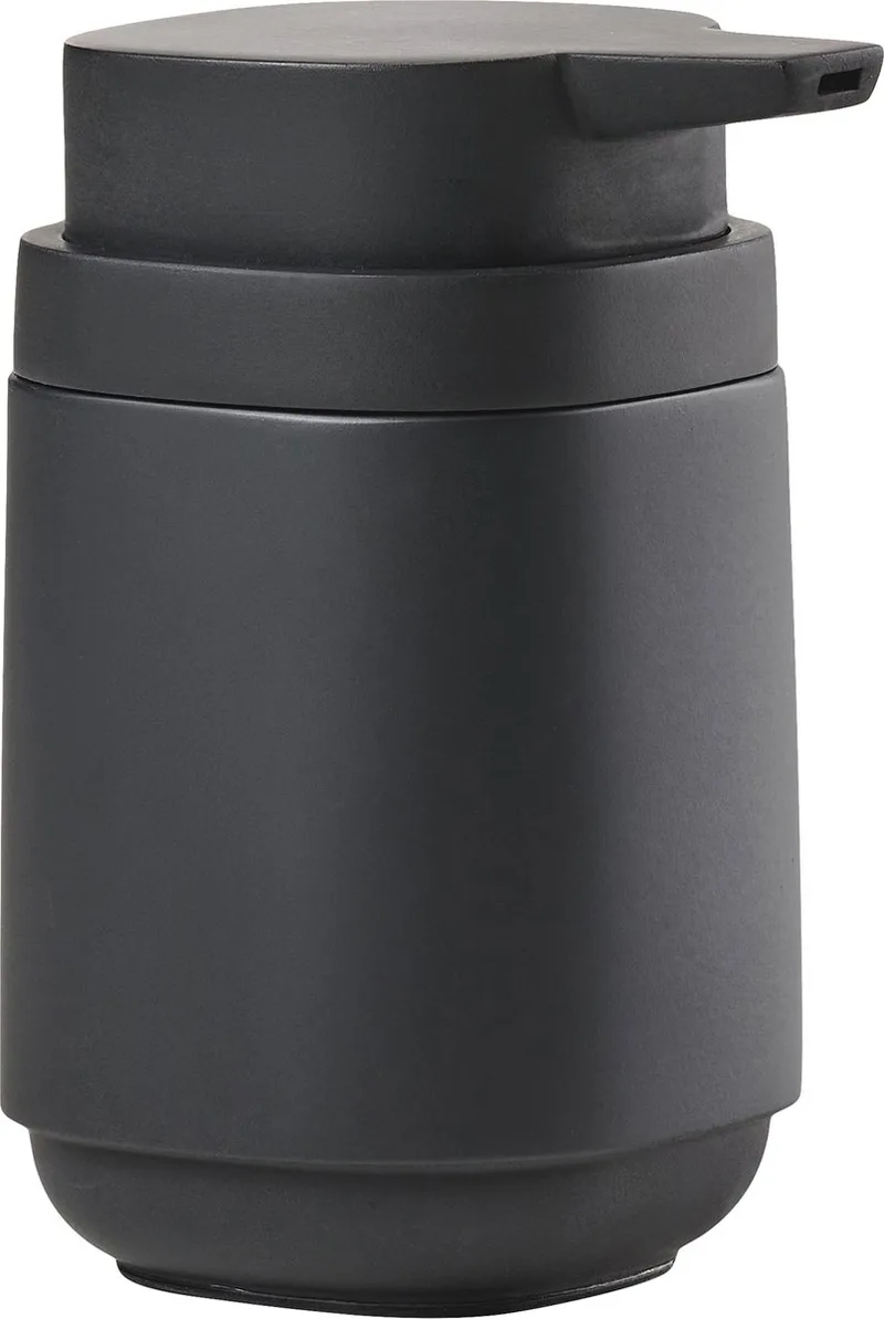 Time Zeepdispenser - Zeeppompje Vrijstaand - Zeeppomp voor Badkamer, Keuken & Toilet - Toilet & Badkamer Accessoires - 220 ml - 13 x 8 cm - Zwart by Zone Denmark in Black – product photo