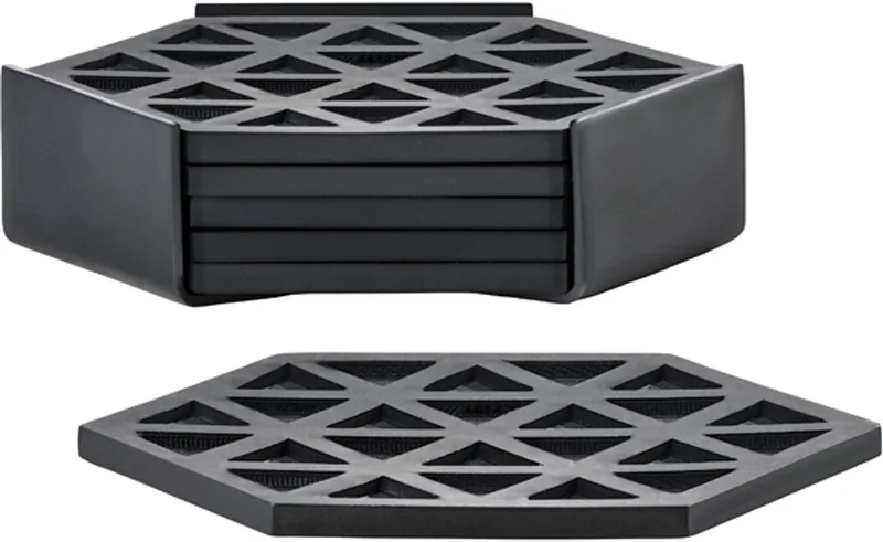 Triangles Onderzetters 10 x 10 x 3,2 cm 6 stuks by Zone Denmark in Black – product photo