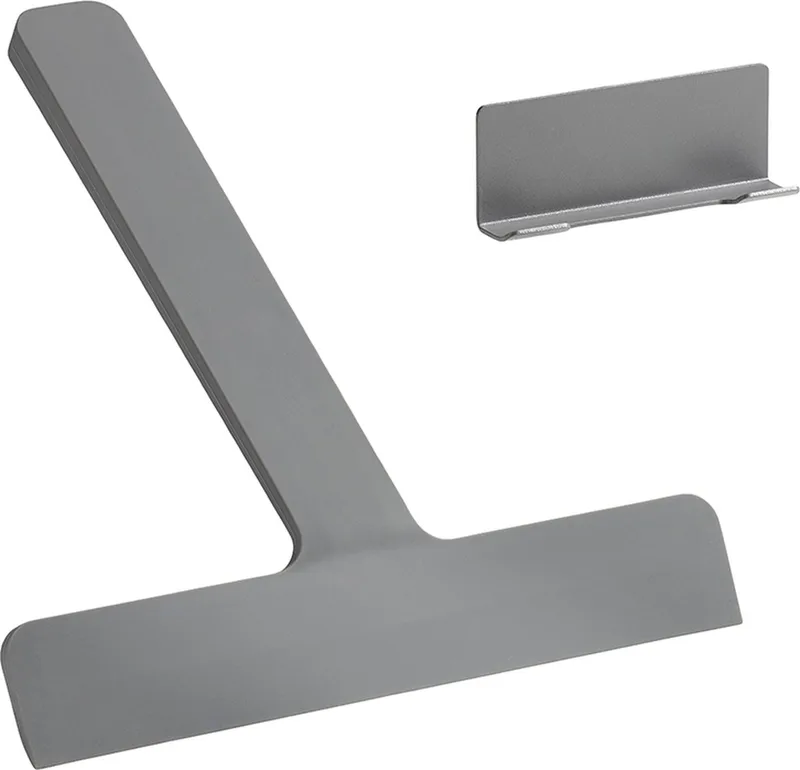 Ume Douchewisser – Wisser douche met Houder – Zelfklevende Ophanghaak – Trekker douche Silicone – Badkamer Accessoire – Anti-roest Design – Grijs – 24×22×2,2 cm van Zone Denmark in Grey – productfoto