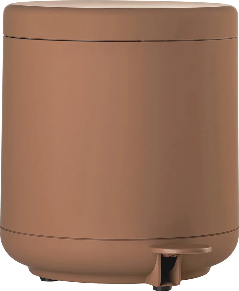 Ume Pedaalemmer - Prullenbak Badkamer Softclose - Afvalemmer Klein - Toilet & Badkamer Accessoires - Kunststof - 4 liter - 22 x 19,5 cm van Zone Denmark in Terracotta – productfoto