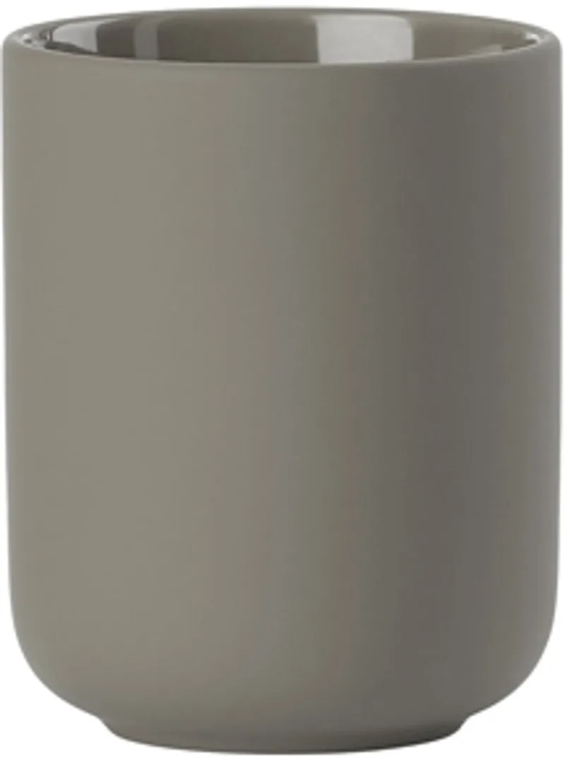 Ume Tandenborstelbeker - Beker voor Tandenborstels - Tandenborstelhouder - Toilet & Badkamer Accessoires - 10,3 x 8,3 cm by Zone Denmark in Taupe – product photo