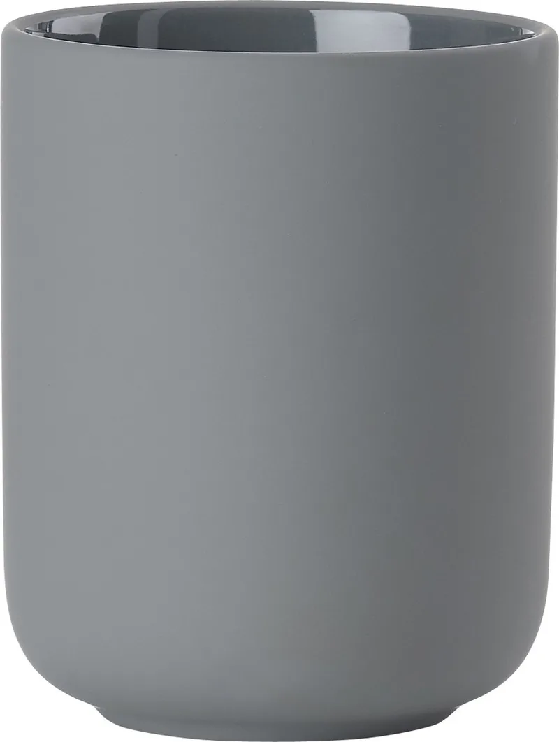 Ume Tandenborstelbeker - Beker voor Tandenborstels - Tandenborstelhouder - Toilet & Badkamer Accessoires - 10,3 x 8,3 cm - Grijs de Zone Denmark en Grey – photo du produit