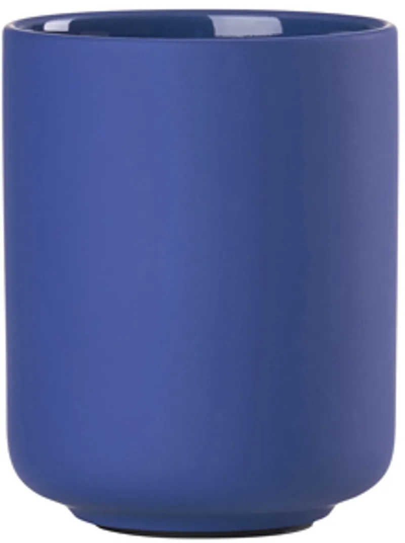 Ume Tandenborstelbeker - Beker voor Tandenborstels - Tandenborstelhouder - Toilet & Badkamer Accessoires - 10,3 x 8,3 cm - (blauw) by Zone Denmark in Indigo Blue – product photo