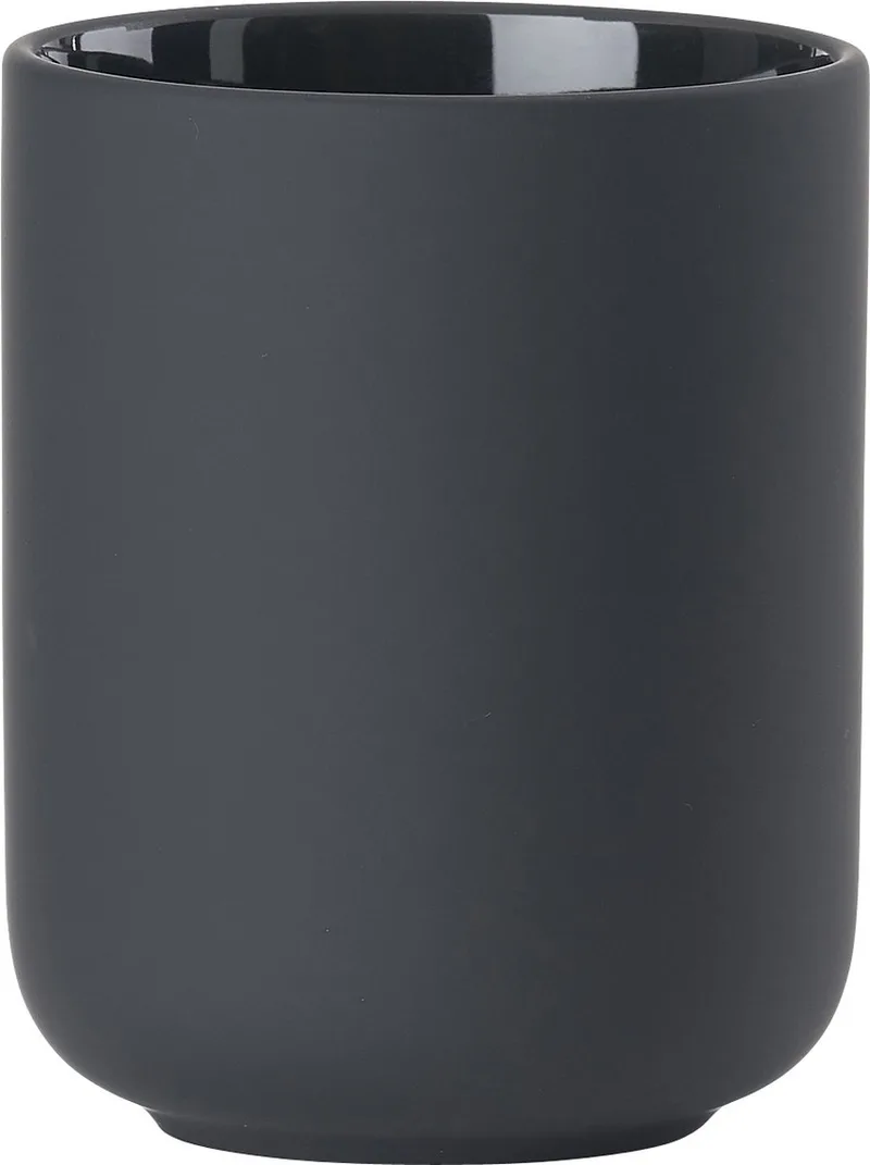 Ume Tandenborstelbeker - Beker voor Tandenborstels - Tandenborstelhouder - Toilet & Badkamer Accessoires - 10,3 x 8,3 cm - Zwart by Zone Denmark in Black – product photo