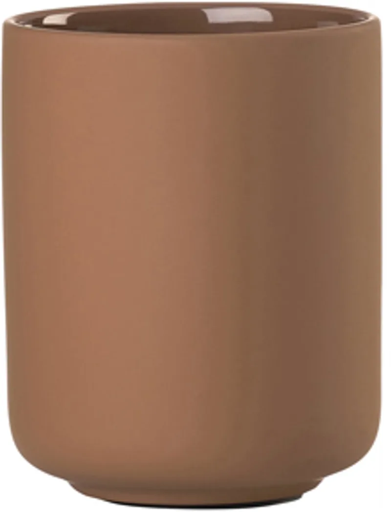Ume Tandenborstelbeker - Beker voor Tandenborstels - Tandenborstelhouder - Toilet & Badkamer Accessoires - 10,3 x 8,3 cm by Zone Denmark in Terracotta – product photo