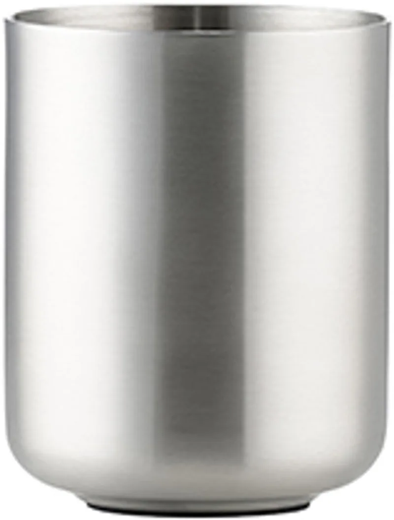 Ume Tandenborstelbeker - Beker voor Tandenborstels - Tandenborstelhouder - Toilet & Badkamer Accessoires - 10,3 x 8,3 cm - Chroom by Zone Denmark in Steel – product photo