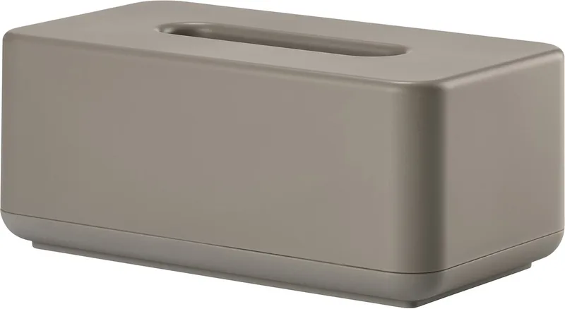 Ume Tissuebox – Tissue Houder – Tissuedoos – Opbergdoos voor Tissues – Woonkamer en Badkamer Accessoires – Scandinavisch Design – 25,6 × 14 × 10,7 cm by Zone Denmark in Taupe – product photo