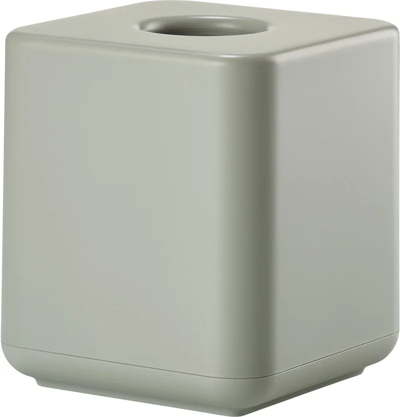 Ume Tissuebox – Tissue Houder – Tissuedoos – Opbergdoos voor Tissues – Woonkamer en Badkamer Accessoires – Scandinavisch Design – 13 × 13 × 15,1 cm by Zone Denmark in Eucalyptus – product photo