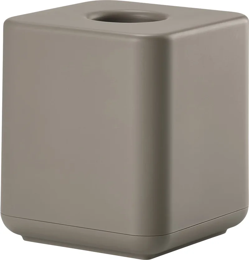 Ume Tissuebox – Tissue Houder – Tissuedoos – Opbergdoos voor Tissues – Woonkamer en Badkamer Accessoires – Scandinavisch Design – 13 × 13 × 15,1 cm van Zone Denmark in Taupe – productfoto