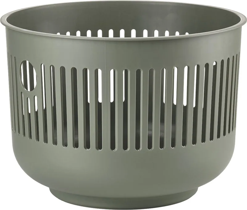 Ume Wasmand - 30 liter - (groen) - Kunststof - Ronde Wasmand met Hengsel - Kleine Wasbox of Opbergmand van Zone Denmark in Olive green – productfoto