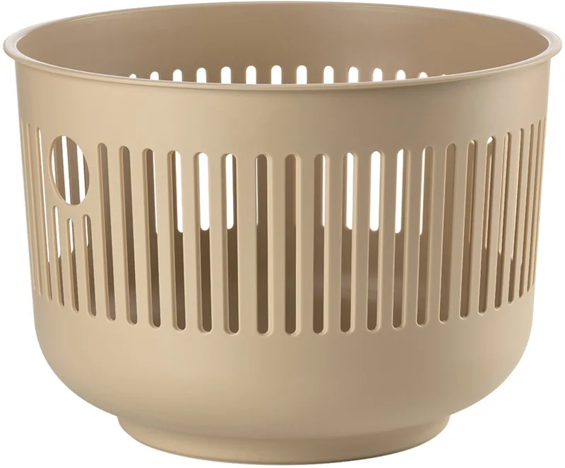 Ume Wasmand - 30 liter - Kunststof - Ronde Wasmand met Hengsel - Kleine Wasbox of Opbergmand van Zone Denmark in Camel – productfoto