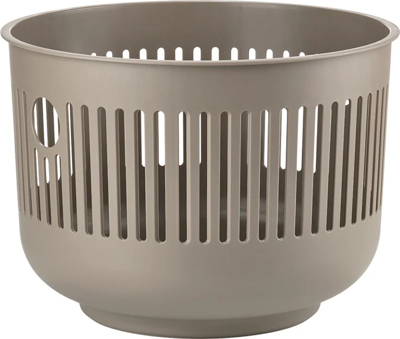 Ume Wasmand - 30 liter - Kunststof - Ronde Wasmand met Hengsel - Kleine Wasbox of Opbergmand van Zone Denmark in Taupe – productfoto