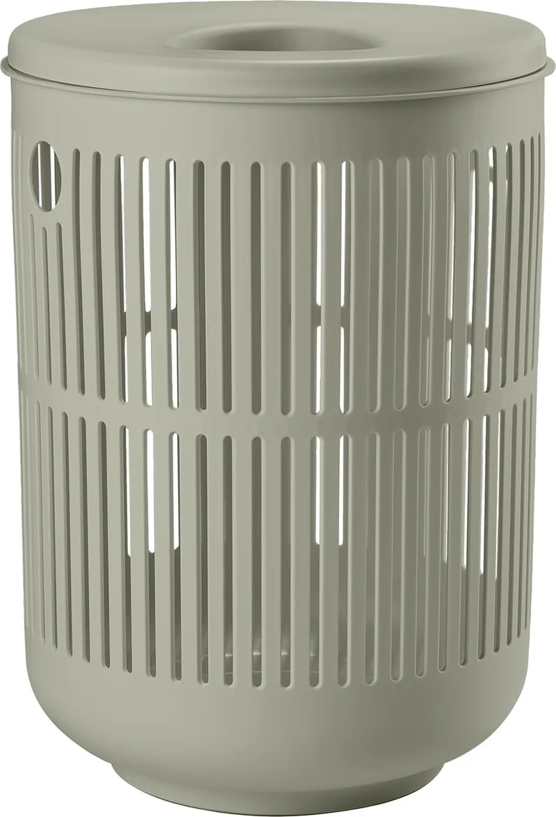 Ume Wasmand met Deksel - 60 liter - Kunststof - Ronde Wasmand met Hengsel - Wasbox of Opbergmand från Zone Denmark i Eucalyptus – produktbild