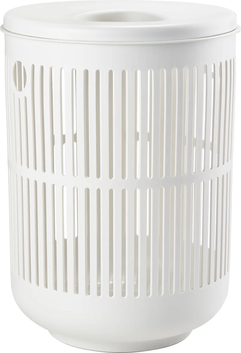 Ume Wasmand met Deksel - 60 liter - Wit - Kunststof - Ronde Wasmand met Hengsel - Wasbox of Opbergmand von Zone Denmark in White – Produktfoto