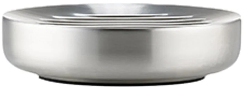 Ume Zeepbakje - Zeepschaaltje keramiek - Toilet & Badkamer Accessoires - Ø 12 cm - Chroom by Zone Denmark in Steel – product photo