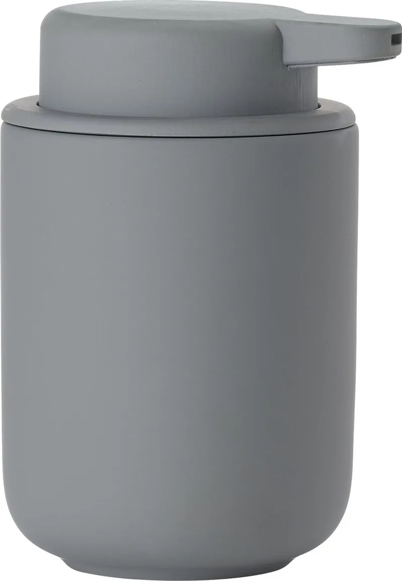 Ume Zeepdispenser - Zeeppompje Vrijstaand - Zeeppomp voor Badkamer, Keuken & Toilet - Toilet & Badkamer Accessoires - 250 ml - 12,8 x 8,3 cm - Grijs by Zone Denmark in Grey – product photo