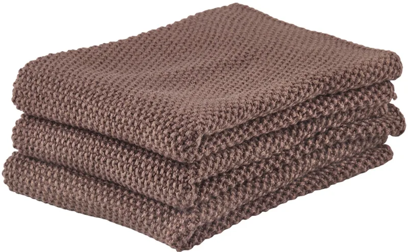 Vaatdoek 27 x 27 cm 3 stuks by Zone Denmark in Brown – product photo
