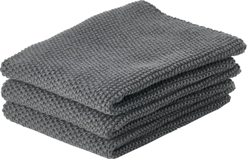 Zone Theedoek 27 x 27 cm 3 stuks by Zone Denmark in Anthracite – product photo