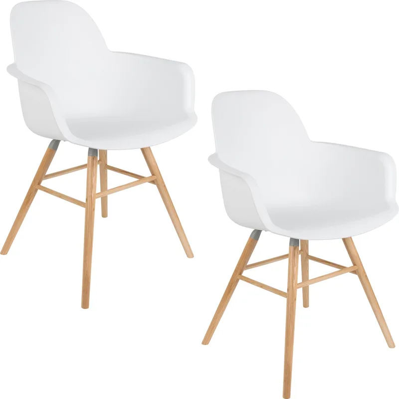 Albert Kuip Eetkamerstoelen Armleuning - Set van 2 de Zuiver en Wit – photo du produit