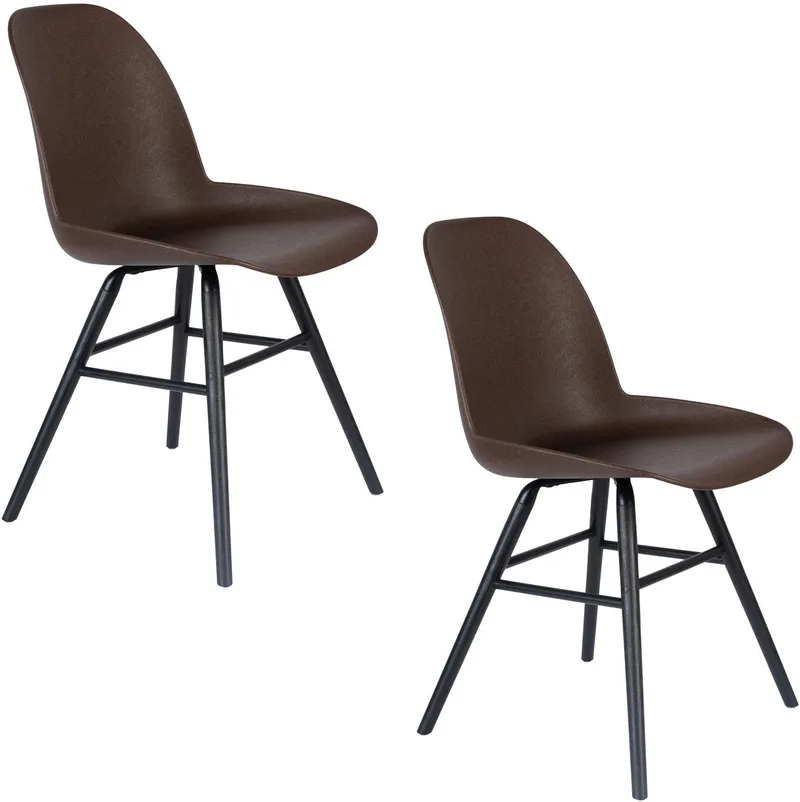 Albert Kuip Eetkamerstoelen Coffee - Set van 2 by Zuiver in Bruin – product photo