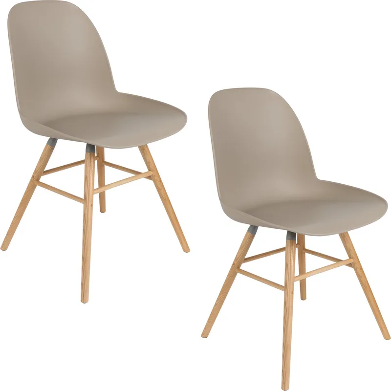 Albert Kuip Eetkamerstoelen Taupe - Set van 2 by Zuiver in Bruin – product photo