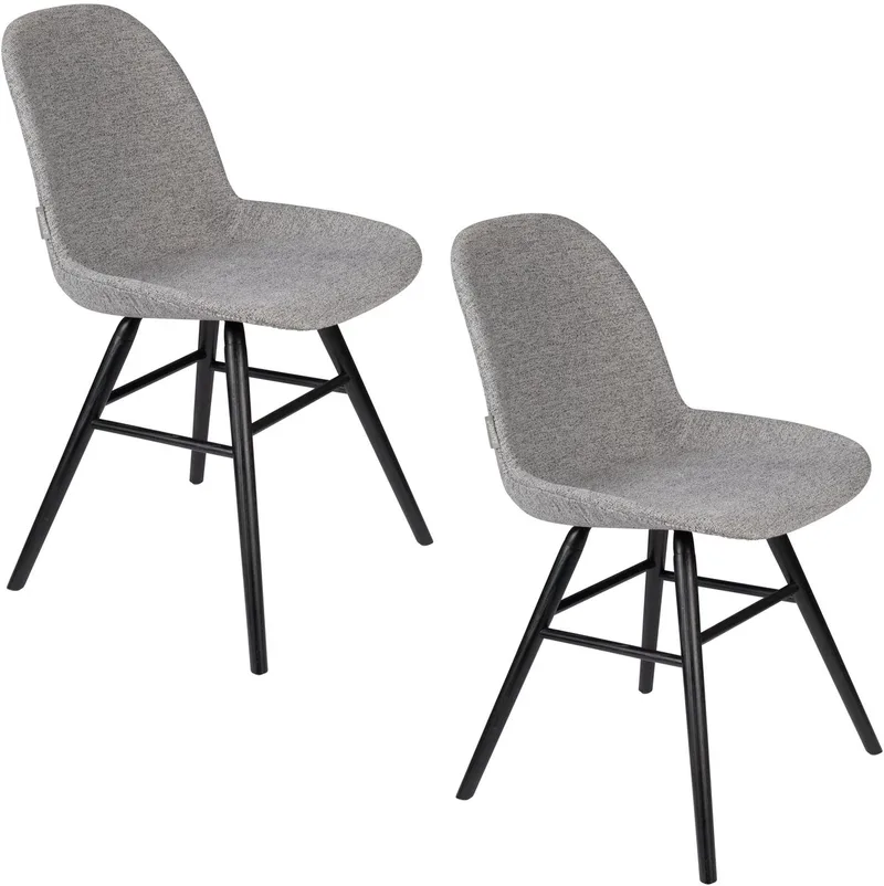Albert Kuip Soft Eetkamerstoelen Lichtgrijs - Set van 2 by Zuiver in Grijs – product photo