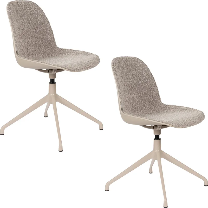 Albert Kuip Swivel Eetkamerstoelen - Set van 2 by Zuiver in Taupe – product photo