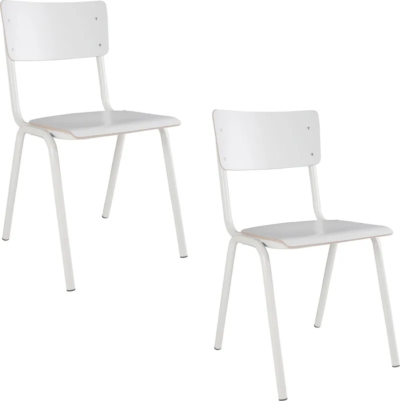 Back To School Eetkamerstoelen HPL - Set van 4 van Zuiver in Wit – productfoto