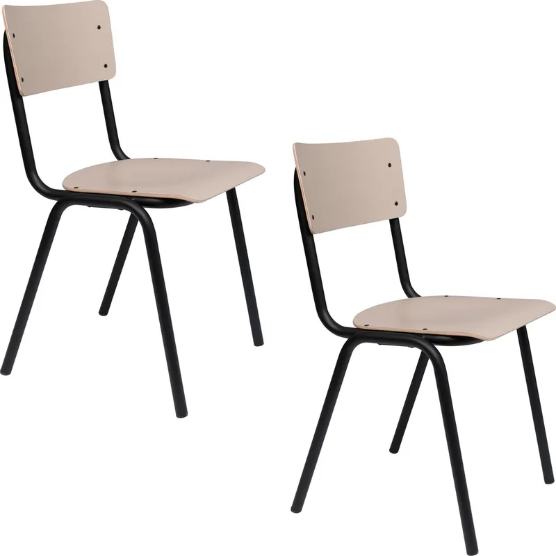 Back To School Eetkamerstoelen Mat - Set van 4 by Zuiver in Beige – product photo