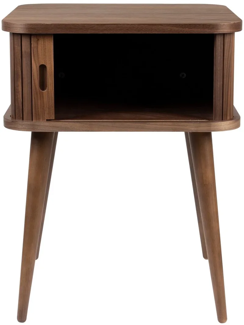 Barbier Bijzettafel/ Nachtkastje Hout Walnoot by Zuiver in Bruin – product photo