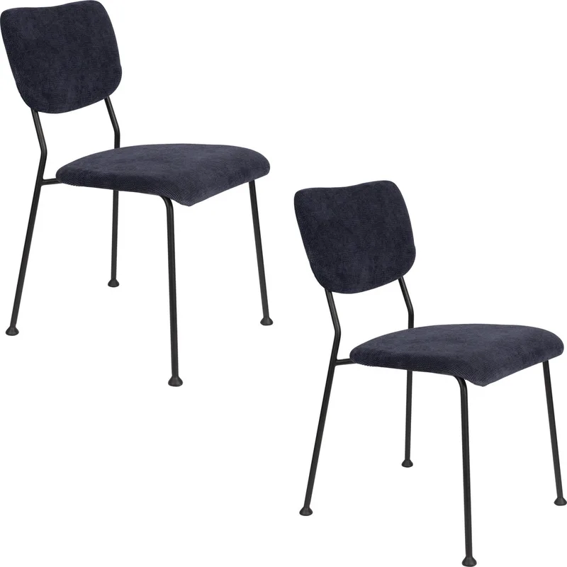 Benson Eetkamerstoelen Donkerblauw - Set van 2 by Zuiver in Blauw – product photo