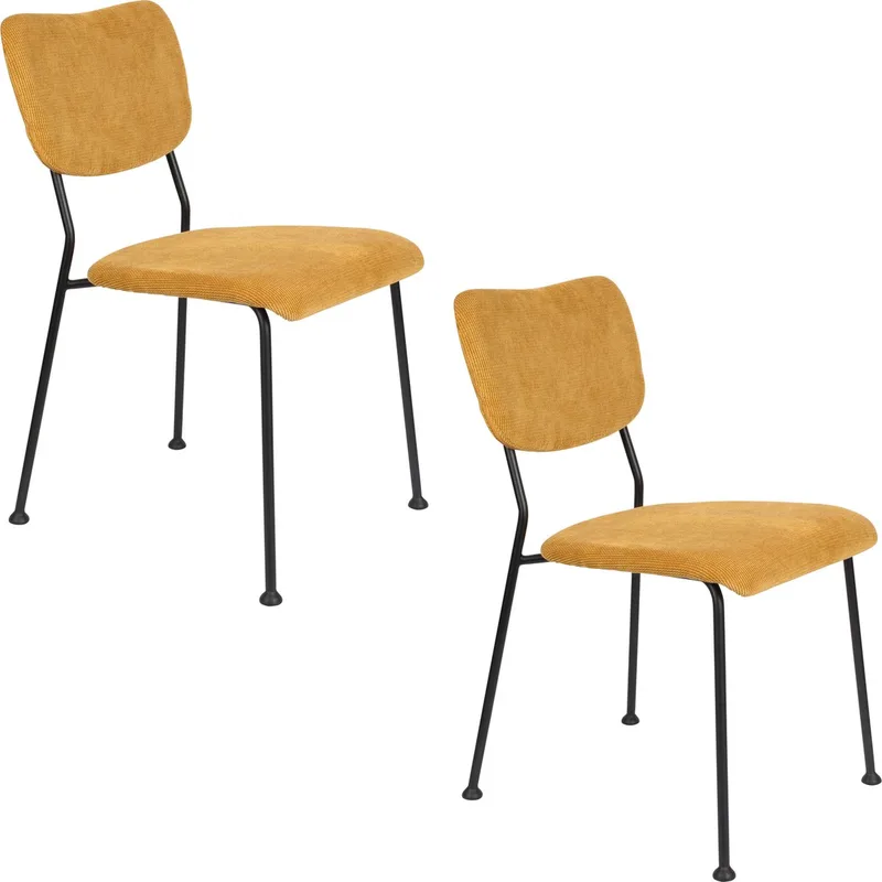 Benson Eetkamerstoelen Okergeel - Set van 2 van Zuiver in Geel – productfoto