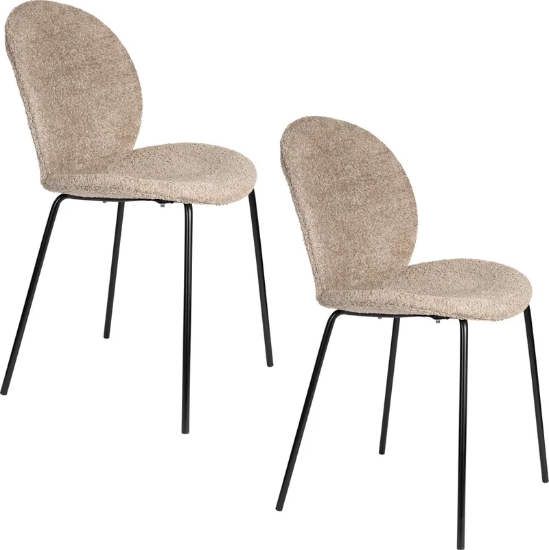 Bonnet Eetkamerstoelen - Set van 2 van Zuiver in Beige – productfoto