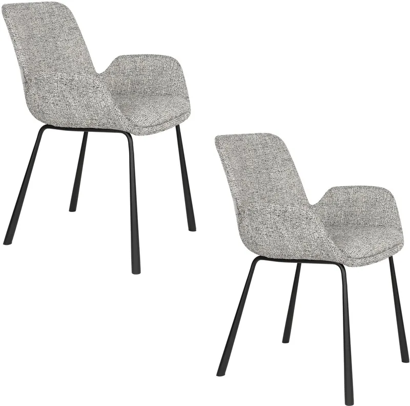 Brit Eetkamerstoelen Armleuning - Set van 2 van Zuiver in Grijs – productfoto