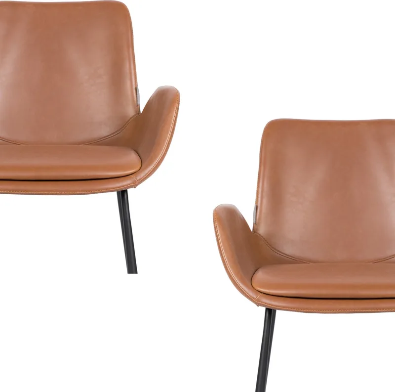 Brit LL Eetkamerstoelen Armleuning - Set van 2 van Zuiver in Bruin – productfoto