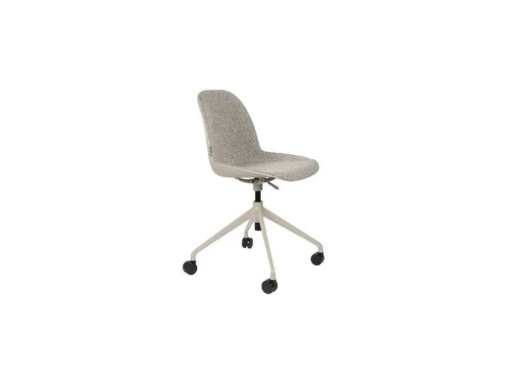 Chaise de bureau en tissu gris, à roulettes, pivotante, réglable de Zuiver – photo du produit