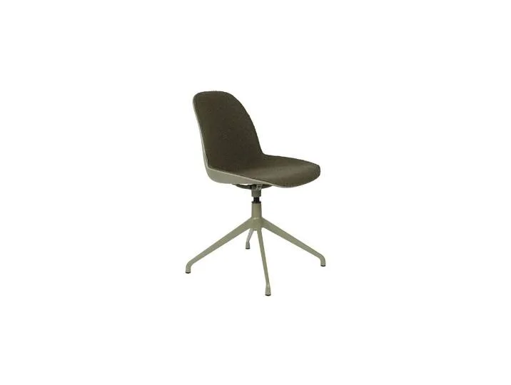 Chaise de bureau en tissu vert, pivotante, accoudoirs optionnels van Zuiver – productfoto