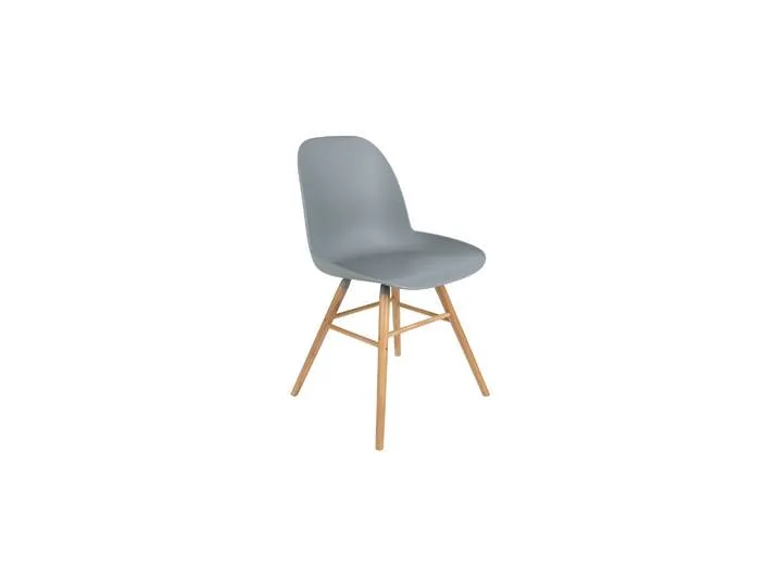 Chaise en polypropylène gris clair, structure en aluminium, pieds von Zuiver – Produktfoto